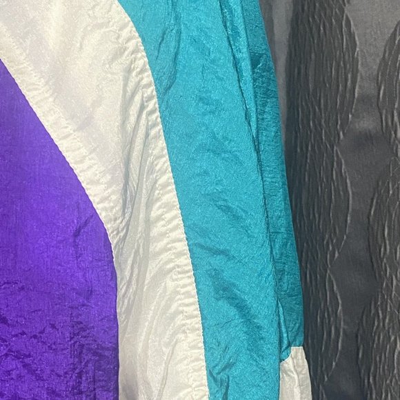 Milano Sport Vtg Windbreaker Tracksuit Jogging Set 1980's L Purple Teal MINT - Picture 3 of 10
